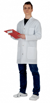 Халат медицинский мужской модель "005", белый